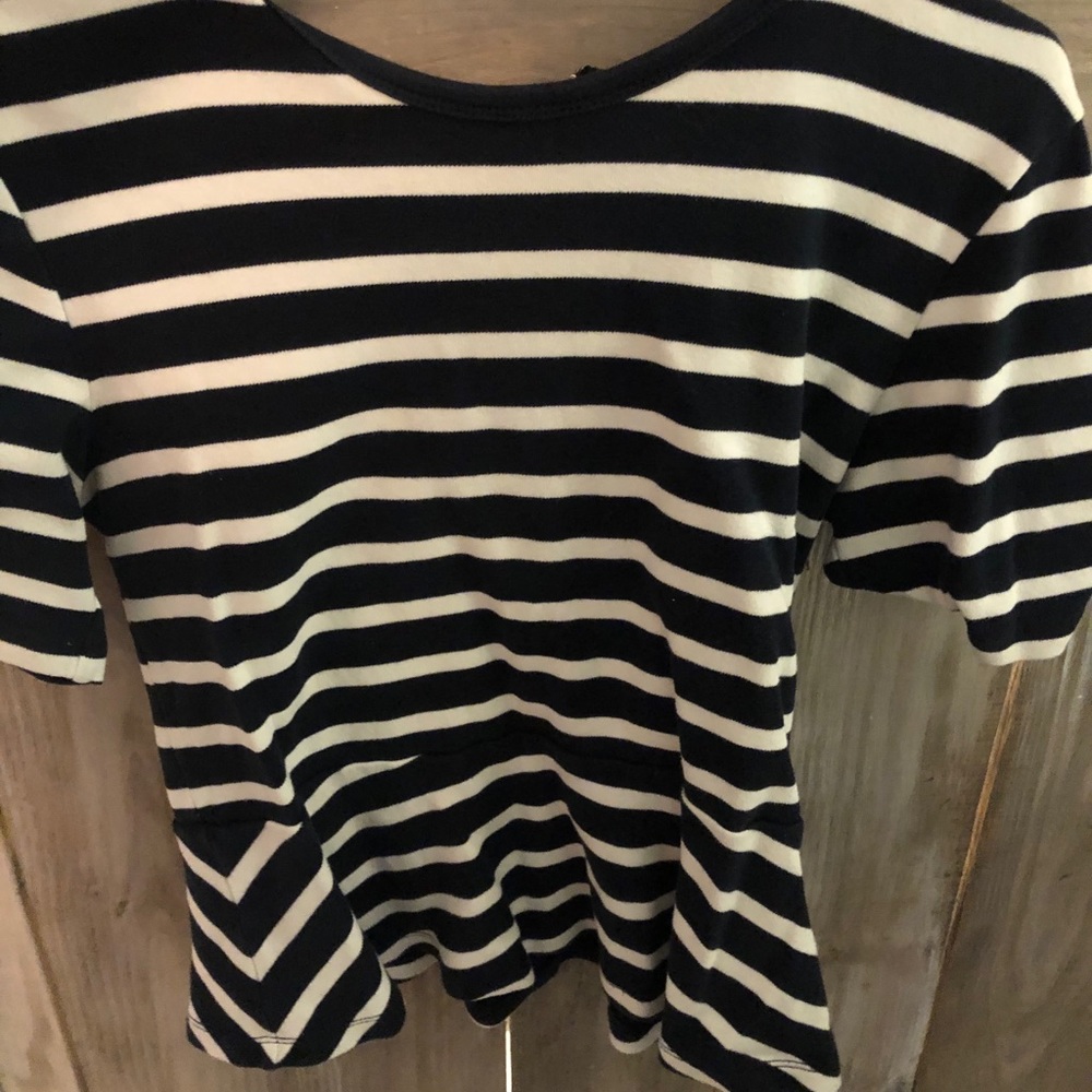 Navy & white stripped peplum! 🥳